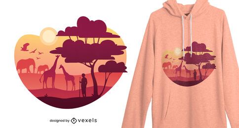 African landscape t-shirt design African landscape t-shirt design