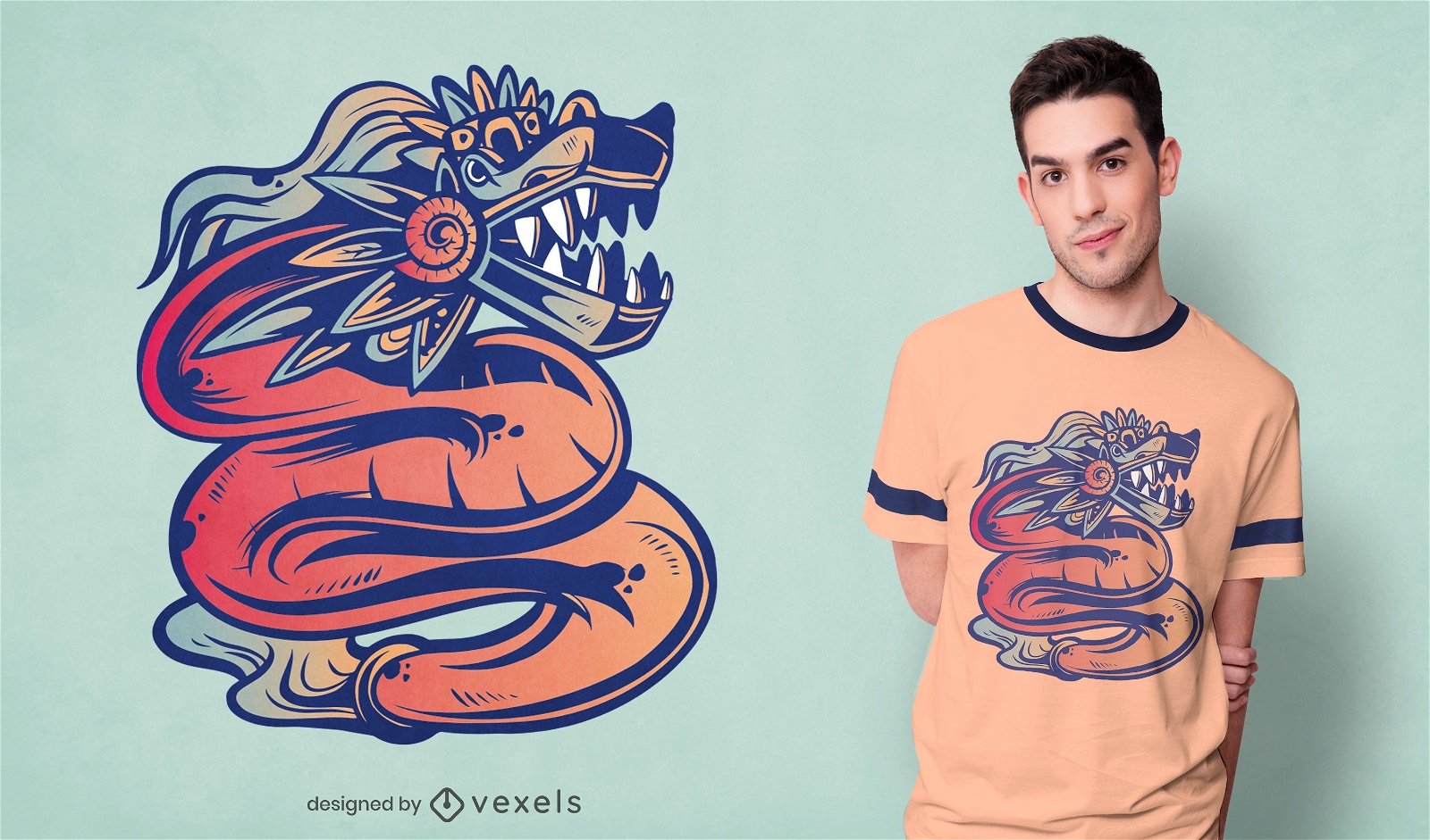 Quetzalcoatl t-shirt design