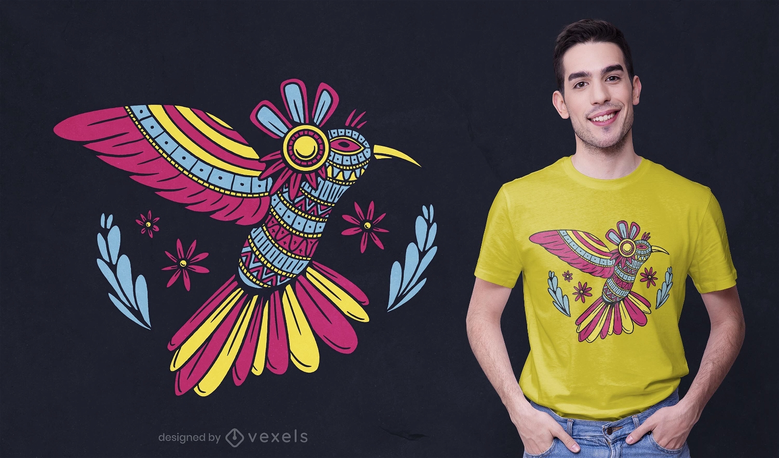 Mandala hummingbird t-shirt design