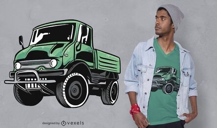 Diseño de camiseta de camión monstruo verde
