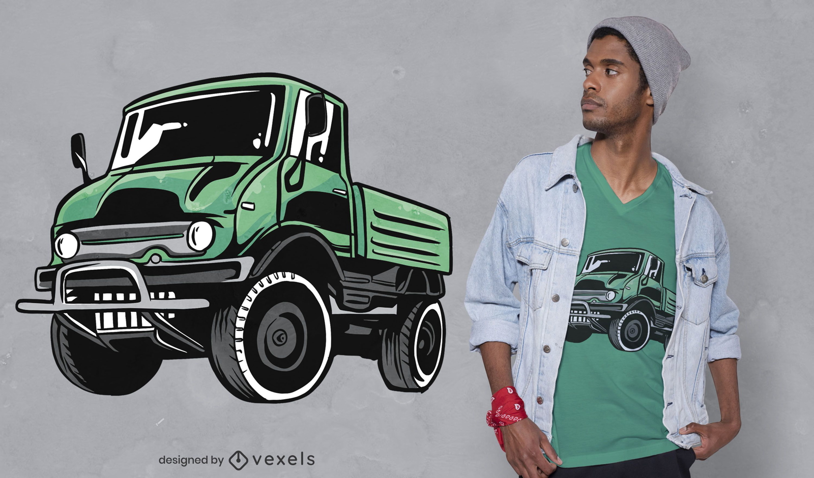 Gr?nes Monster-Truck-T-Shirt-Design