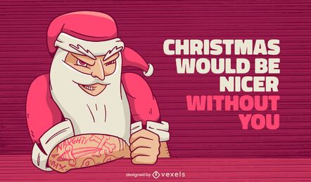 Projeto de ilustração do Papai Noel difícil
