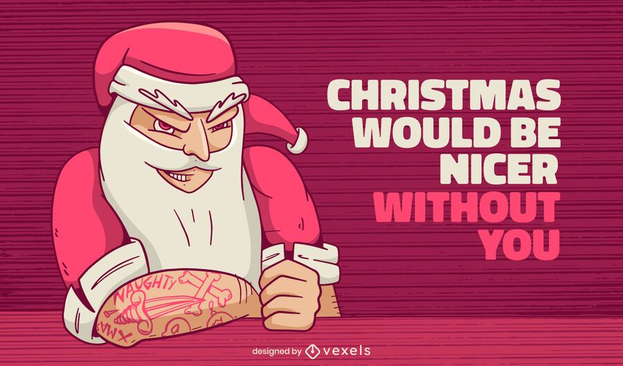 Tough santa illustration design Tough santa illustration design