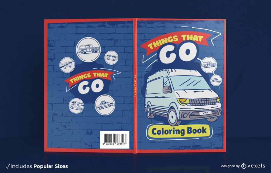 Vehicles coloring book cover design Vehicles coloring book cover design