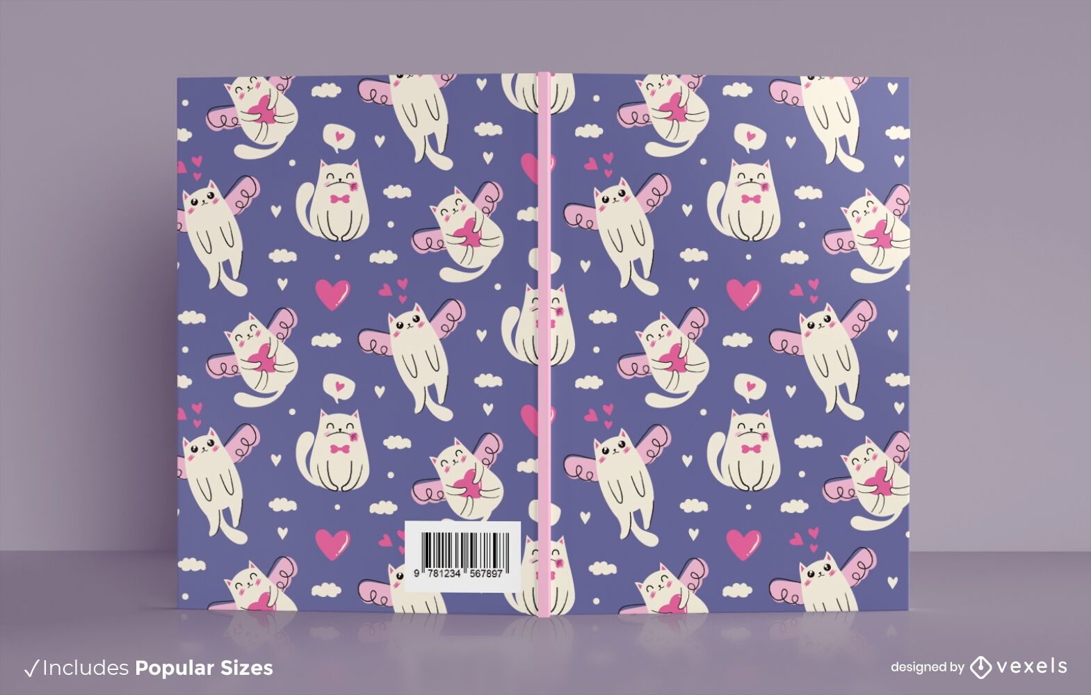 Design da capa do livro dos gatos dos namorados