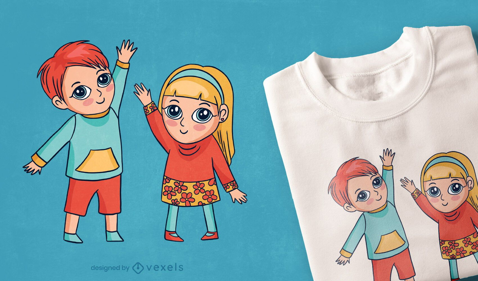 Diseño de camiseta de niños felices