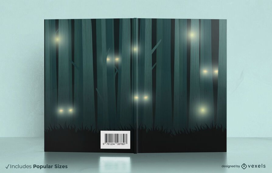 Diseño de portada de libro de noche de bosque Diseño de portada de libro de noche de bosque