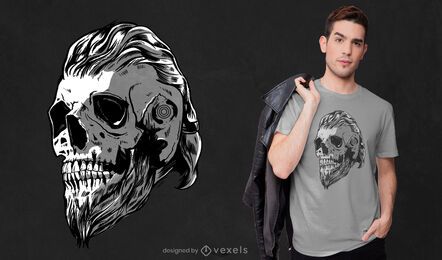 Diseño de camiseta de cráneo vikingo. Diseño de camiseta de cráneo vikingo.