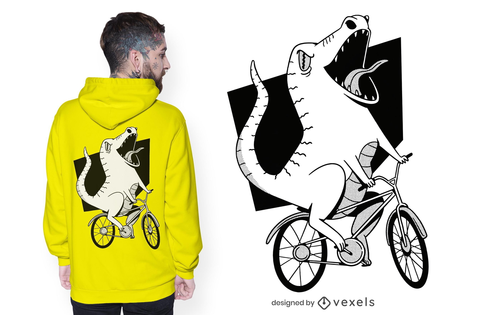 Biker dinosaur t-shirt design