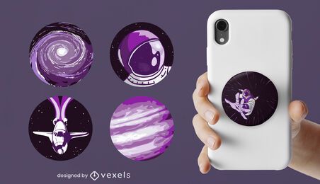 Outer space popsocket set