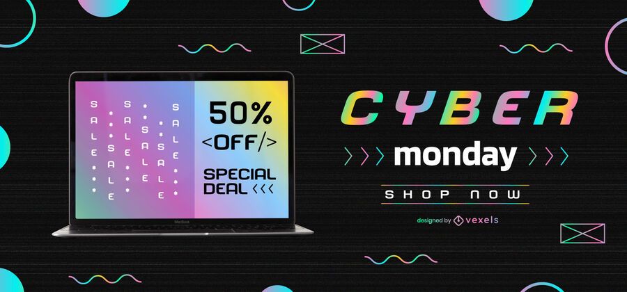 Diseño de control deslizante web de Cyber Monday Sale Diseño de control deslizante web de Cyber Monday Sale