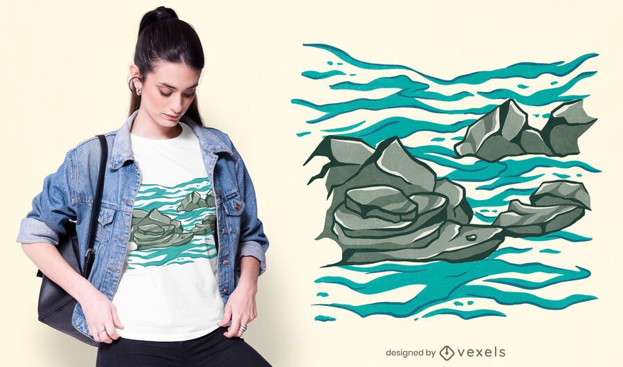 Rocky ocean t-shirt design Rocky ocean t-shirt design