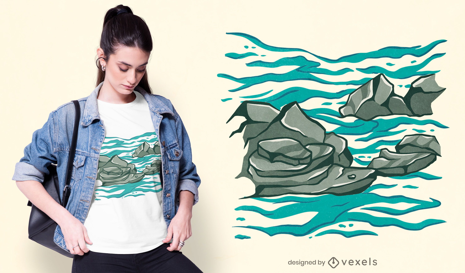 Rocky ocean t-shirt design