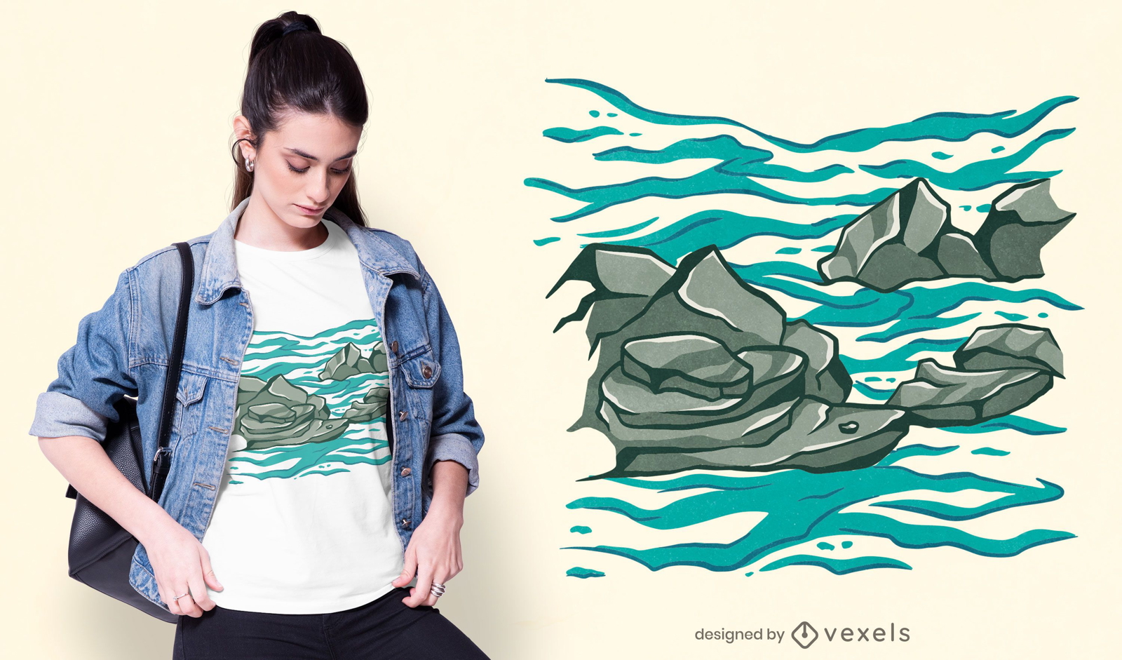 Rocky Ocean T-Shirt Design