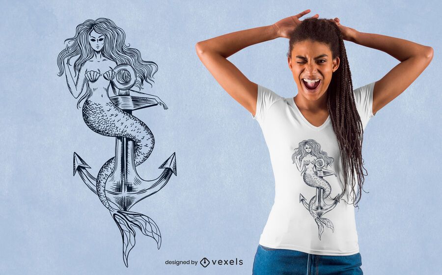 Hand drawn mermaid t-shirt design Hand drawn mermaid t-shirt design