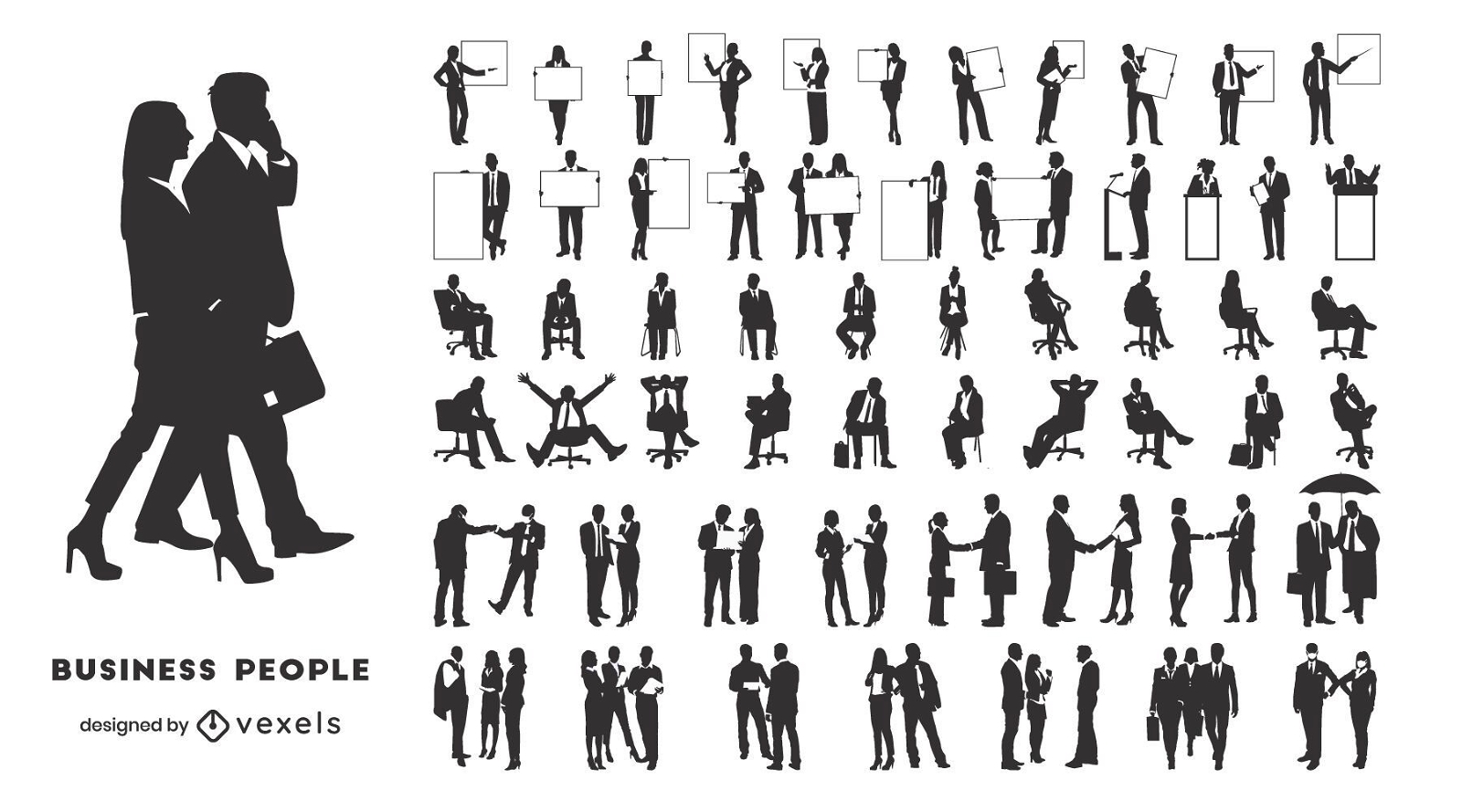 Business people silhouette collection
