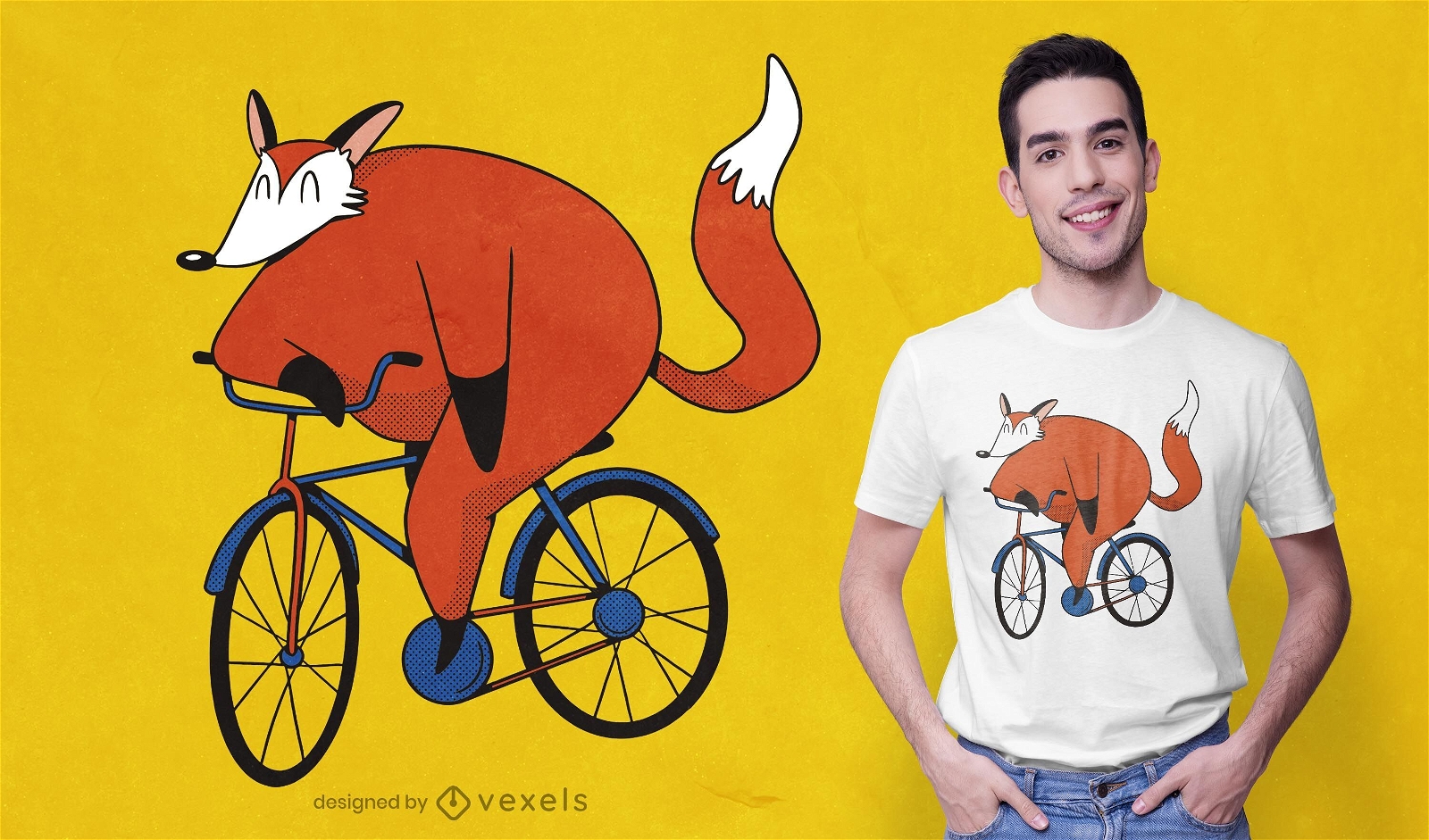 Diseño de camiseta biker fox