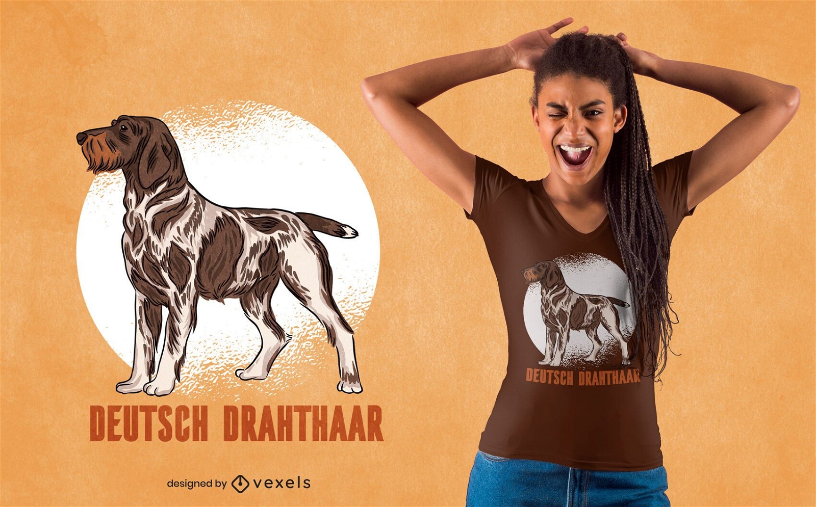 German Wirehaired Pointer dog t-shirt design