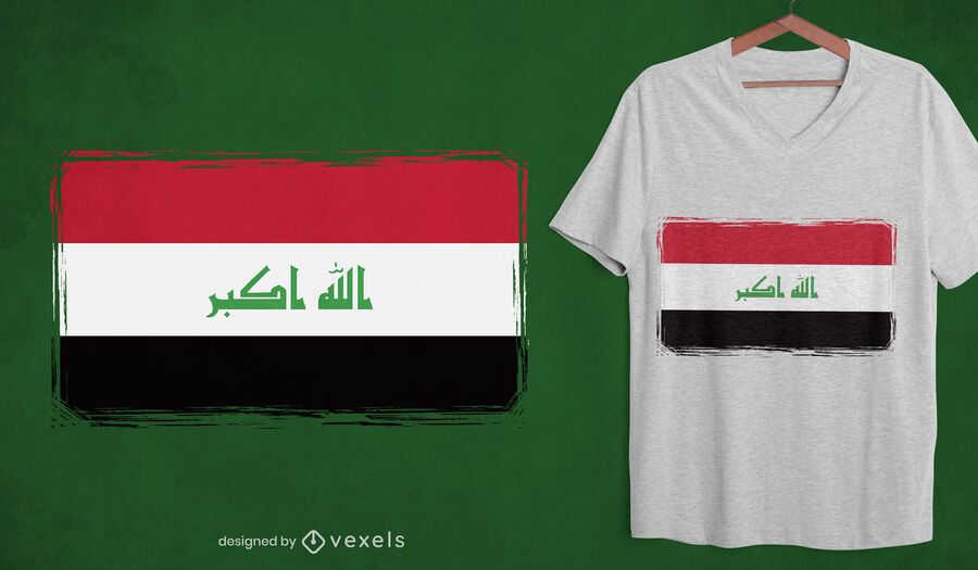 Diseño de camiseta de la bandera nacional de Irak Diseño de camiseta de la bandera nacional de Irak