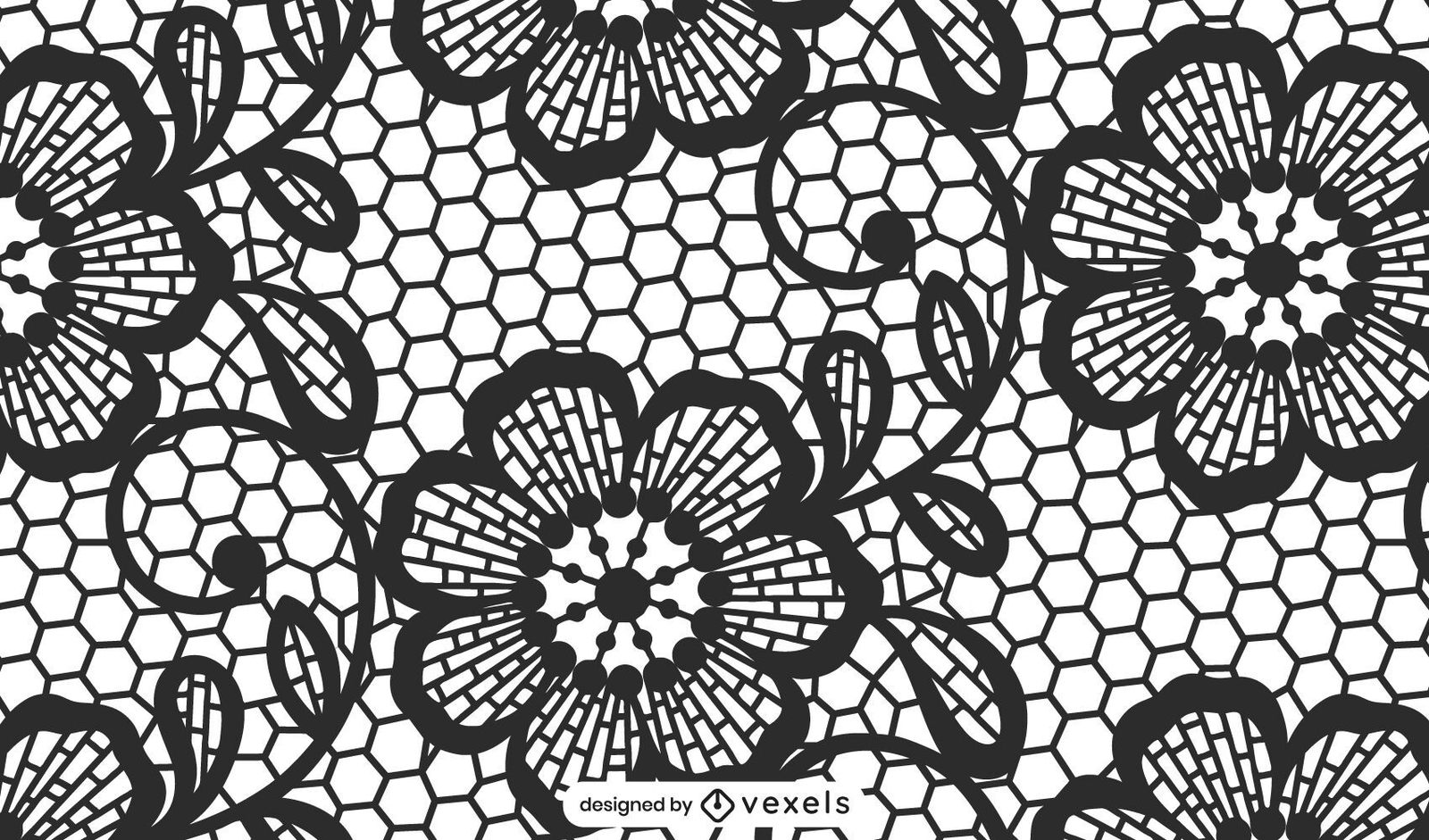 black and white lace pattern