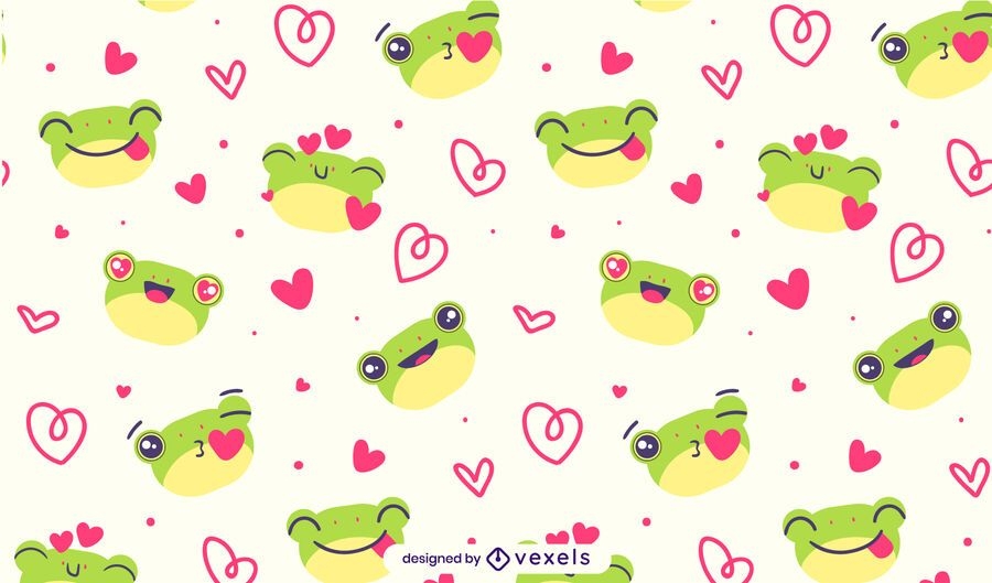 Cute Frogs Pattern Design - Vector Download