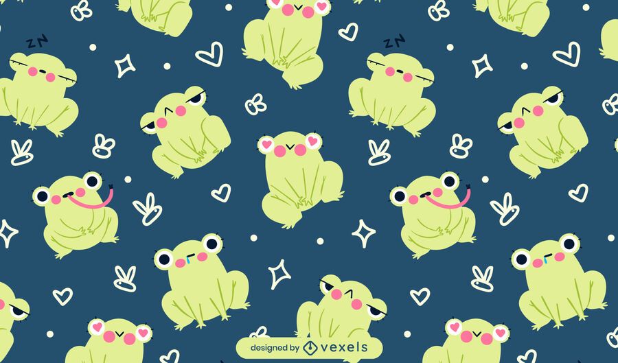 Cute cartoon frogs pattern design Cute cartoon frogs pattern design