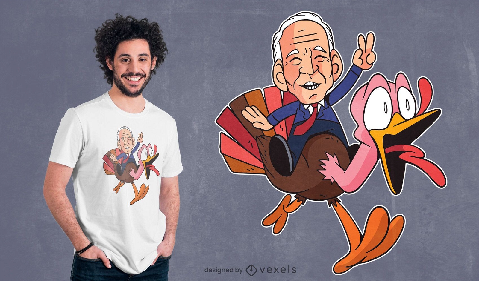 Biden riding turkey t-shirt design