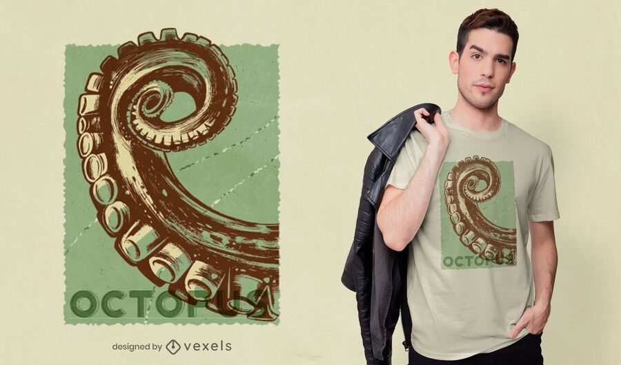 Octopus tentacle t-shirt design Octopus tentacle t-shirt design