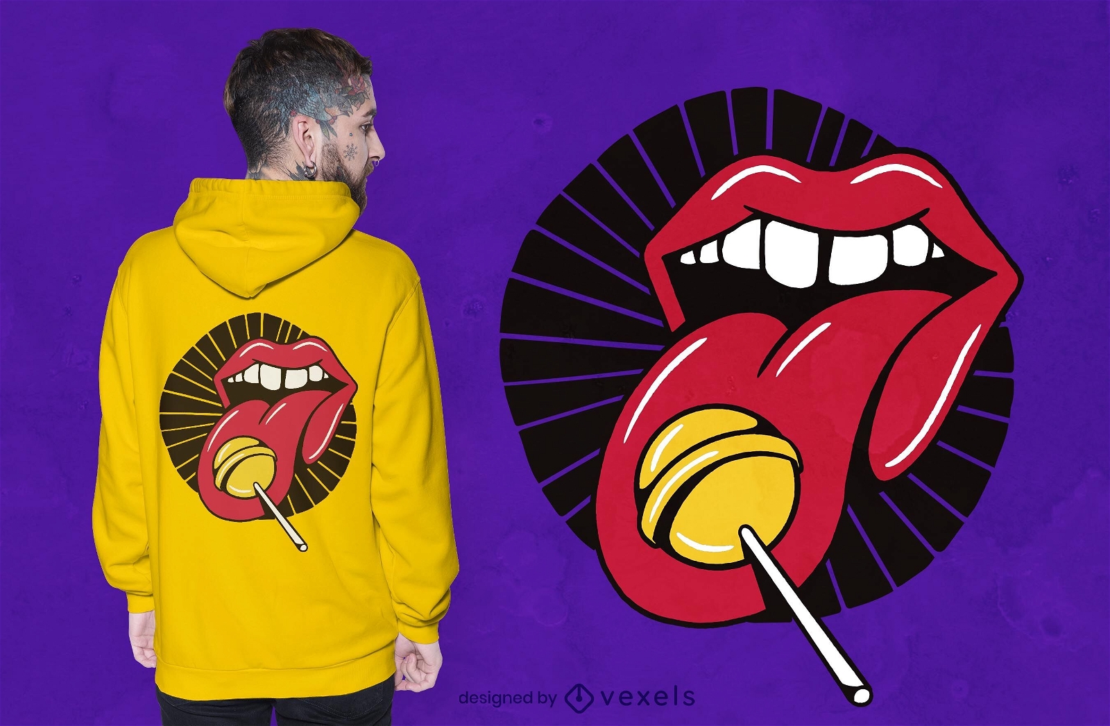 Design de t-shirt Lollipop lips