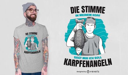 Diseño de camiseta de pesca de carpas.