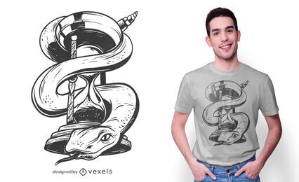 Diseño de camiseta de serpiente de reloj de arena Diseño de camiseta de serpiente de reloj de arena