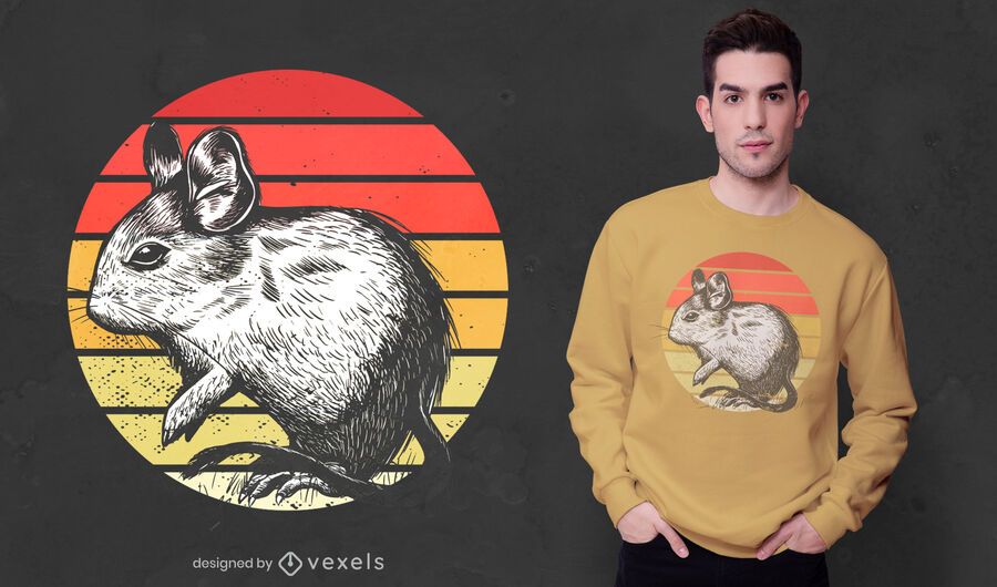 Design de t-shirt degu Sunset Design de t-shirt degu Sunset