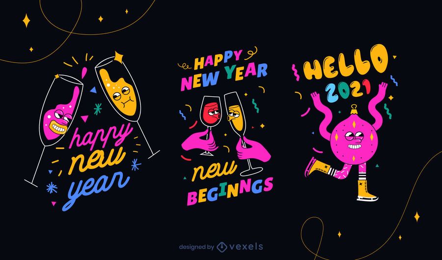 New year 2021 badge set New year 2021 badge set