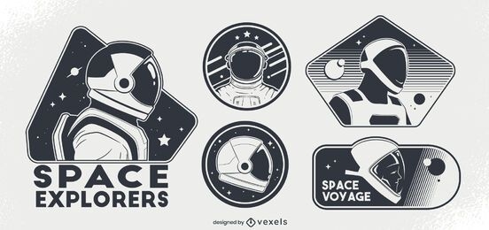 Conjunto de insignias espaciales de astronautas