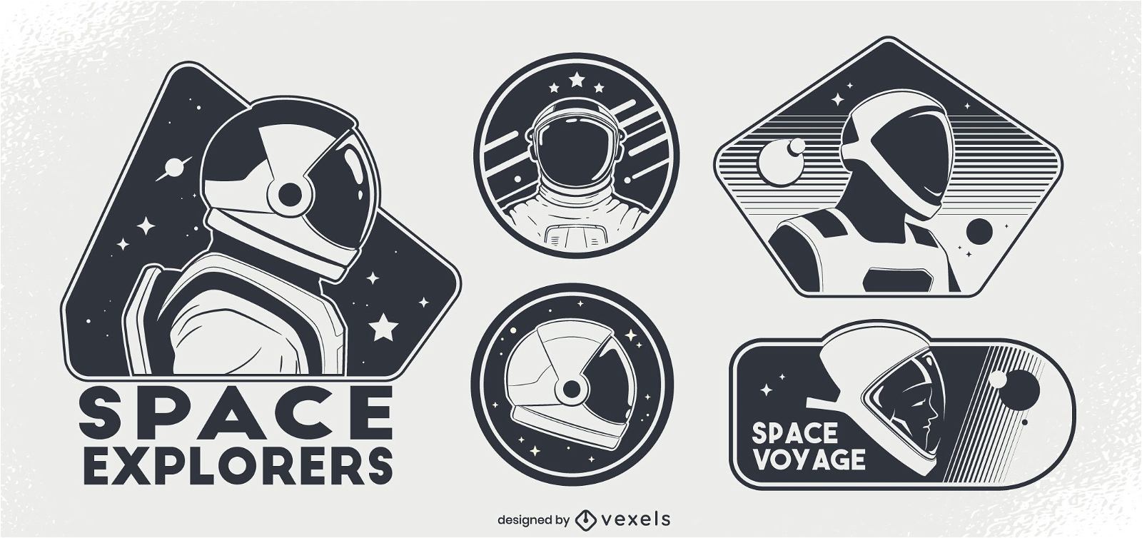 Conjunto de distintivos de astronautas espaciais