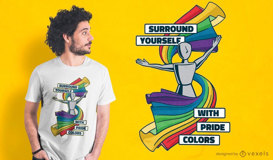 Design de camisetas com cores do orgulho Design de camisetas com cores do orgulho