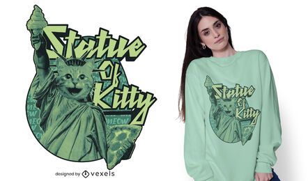 Design de t-shirt da estátua do gatinho Design de t-shirt da estátua do gatinho