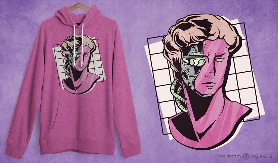 Cyborg statue t-shirt design Cyborg statue t-shirt design