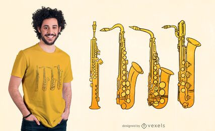 Saxophone family t-shirt design Saxophone family t-shirt design