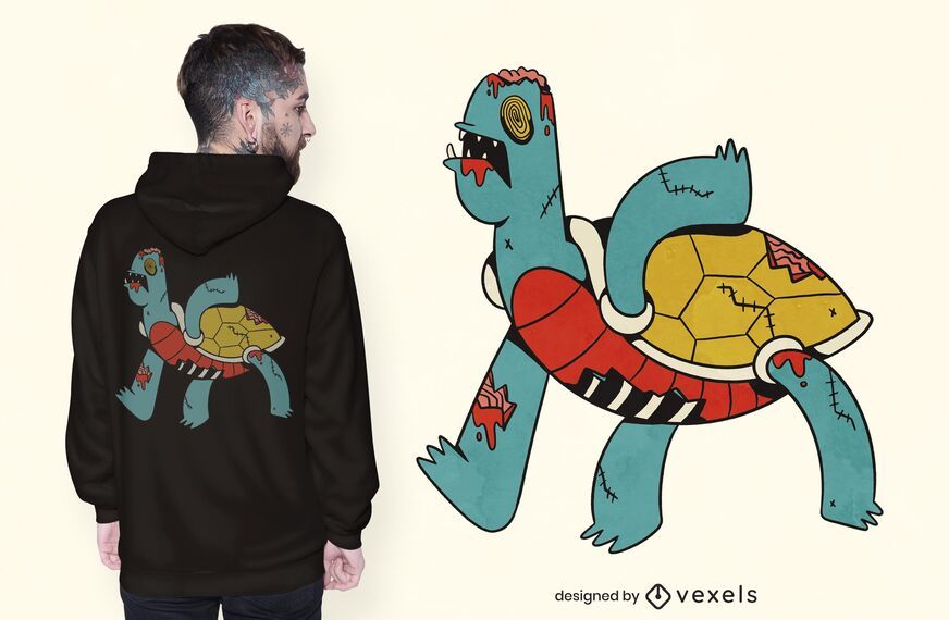 Diseño de camiseta de tortuga zombie Diseño de camiseta de tortuga zombie