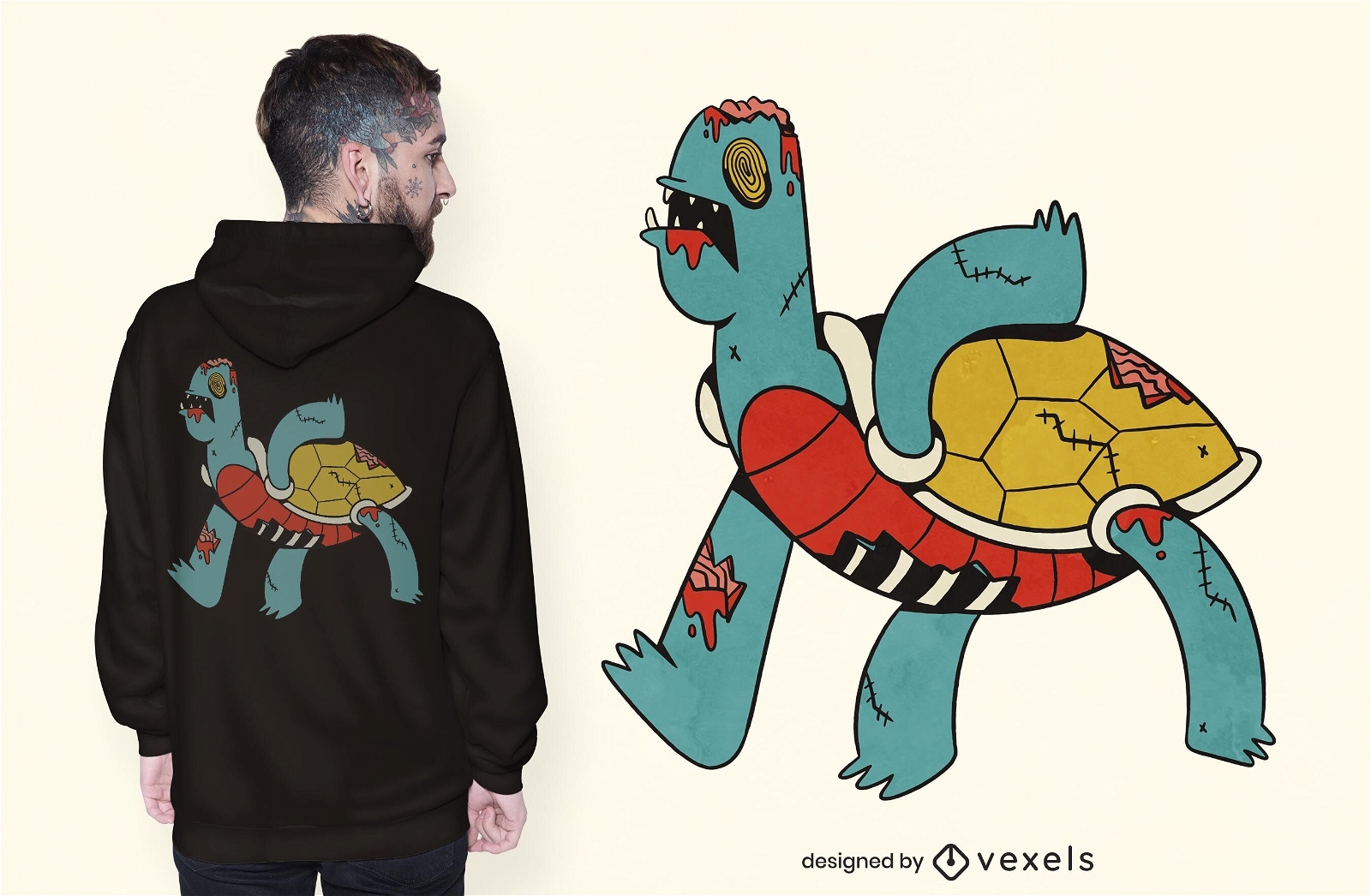Zombie Schildkröte T-Shirt Design