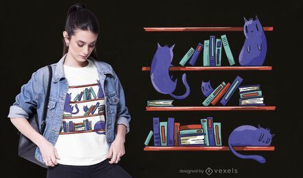 Library cats t-shirt design Library cats t-shirt design