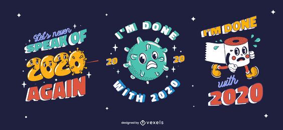 Anti new year funny badge set Anti new year funny badge set
