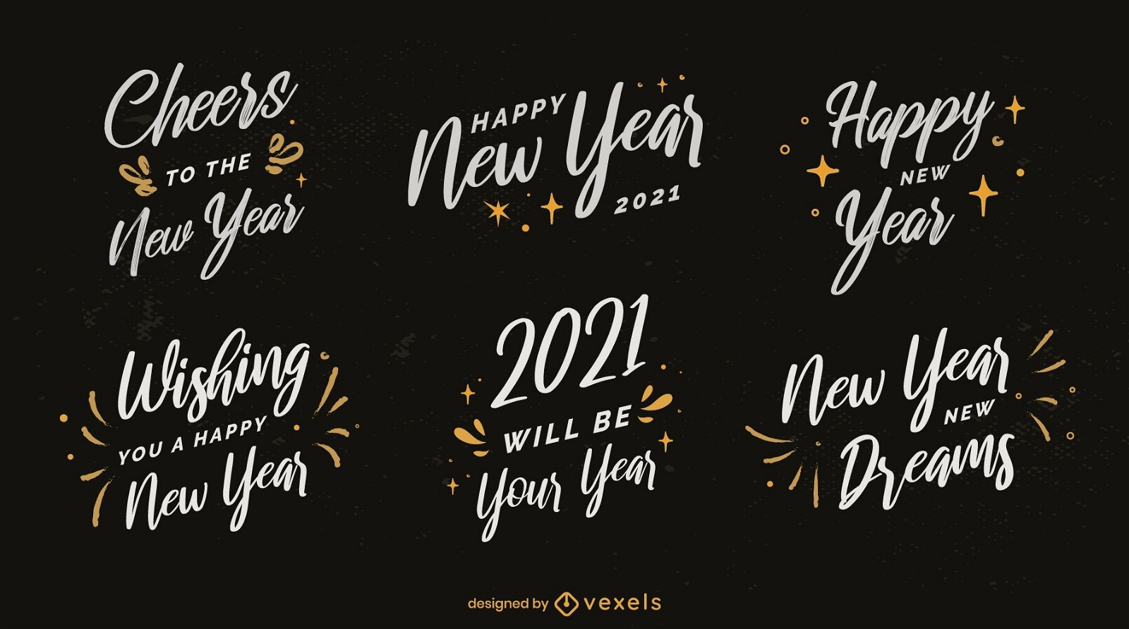Pacote de distintivos de ano novo 2021