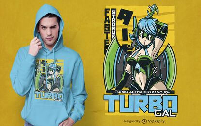 Turbo gal t-shirt design