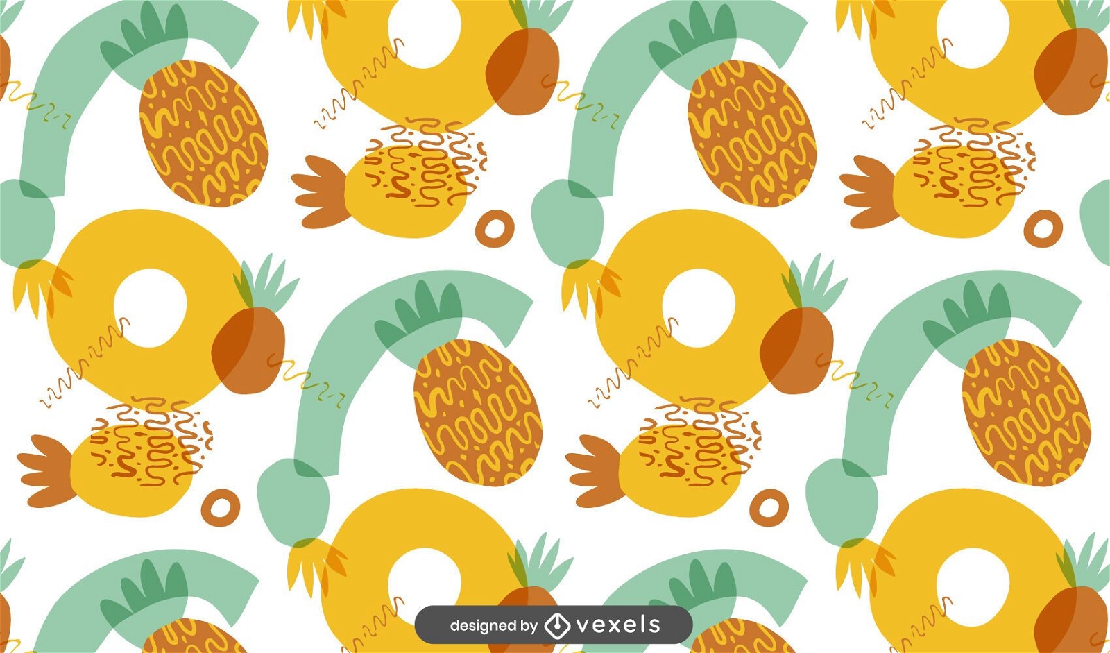 Pineapples abstract pattern design
