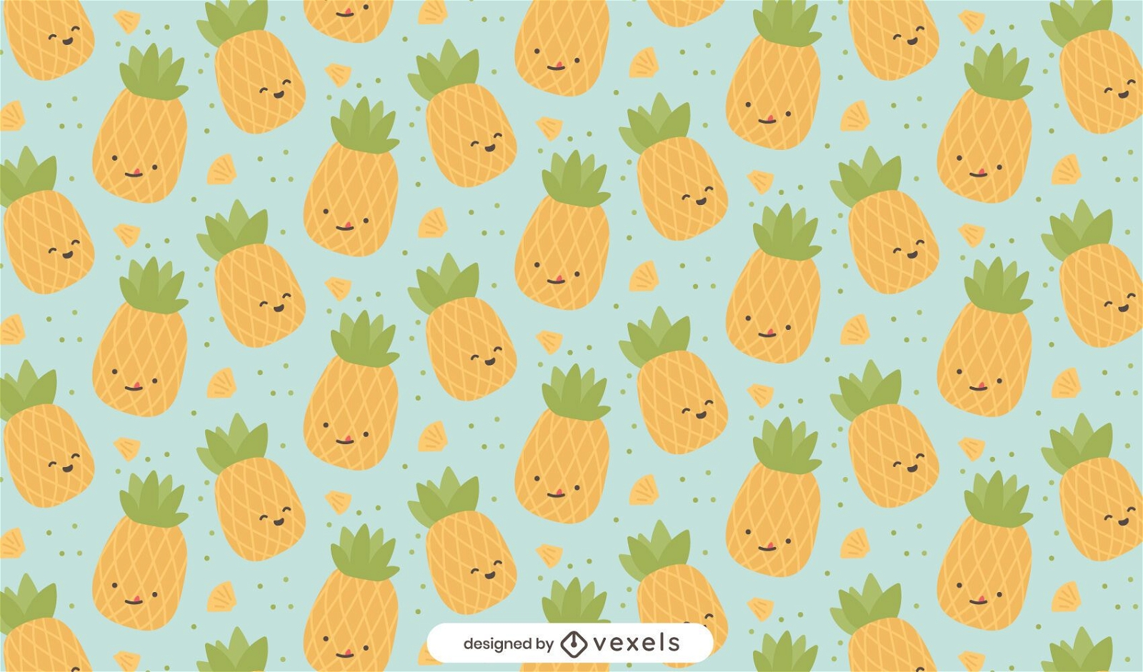 Cute pineapples pattern design