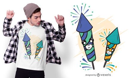 Cute fireworks t-shirt design