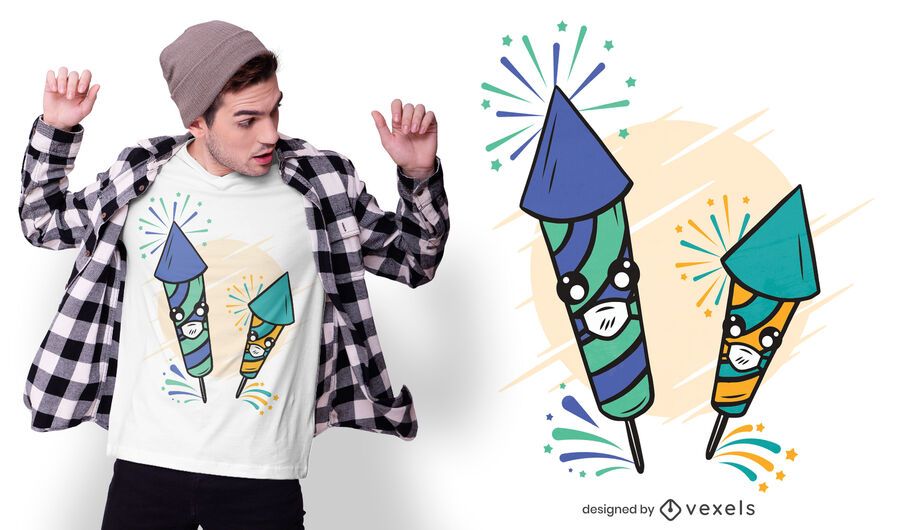 Cute fireworks t-shirt design Cute fireworks t-shirt design