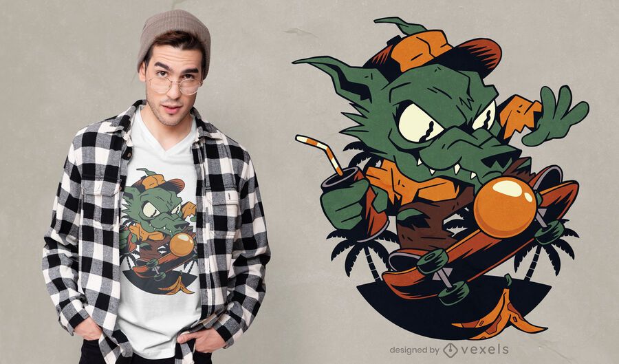 Skater werewolf t-shirt design Skater werewolf t-shirt design